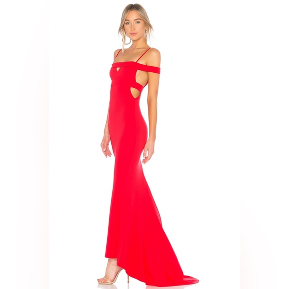 NWT Lovers and Friends Cece Gown Maxi Dress Red Rose Large - Picture 1 of 11